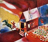Marc Chagall Burning House painting